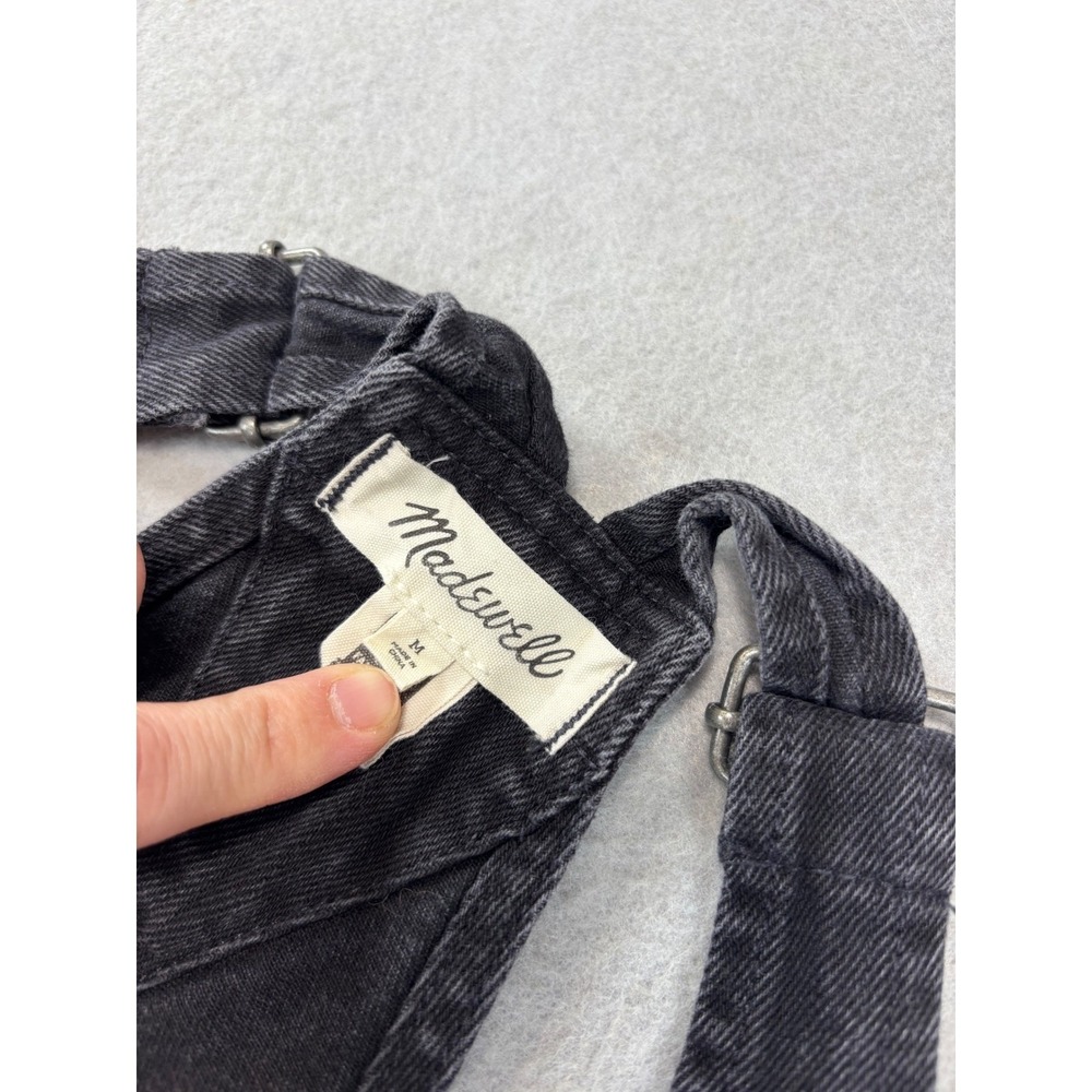 Madewell High Rise Washed Black Denim Adirondack Short Overalls size‎ M - Picture 4 of 8